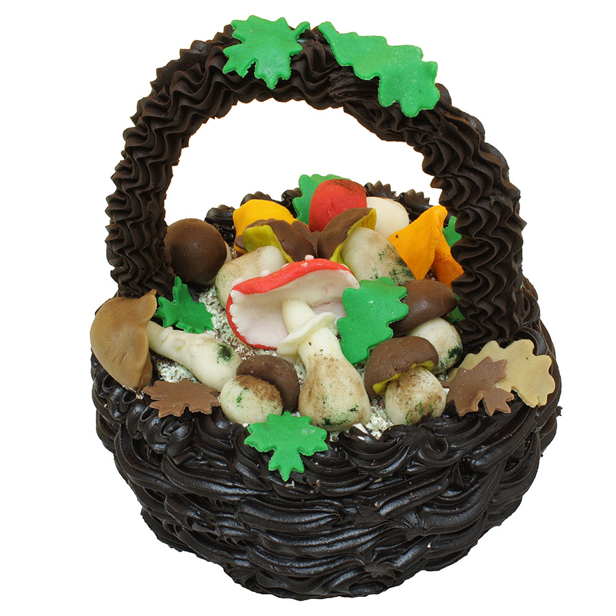 Košík čokoládový s houbami